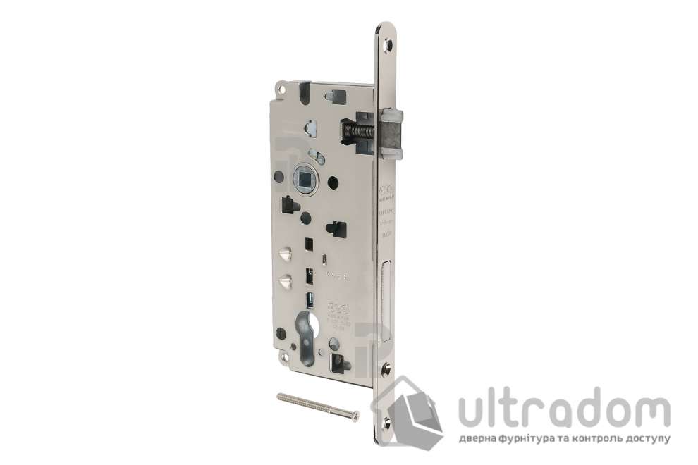 Врезной усиленный замок PZ AGB Sicurezza, 85/50/22 мм, никель блестящий (B00851.50.06)