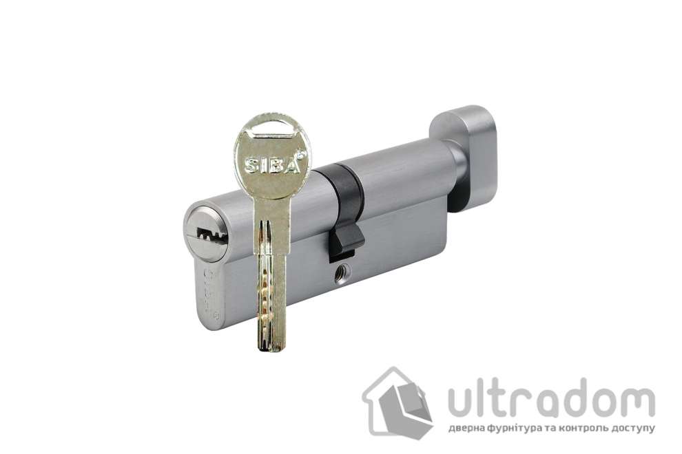 Цилиндр дверной SIBA ключ-вороток 100 мм (50х50Т) матовый хром (45.10.45/BTSCZ)