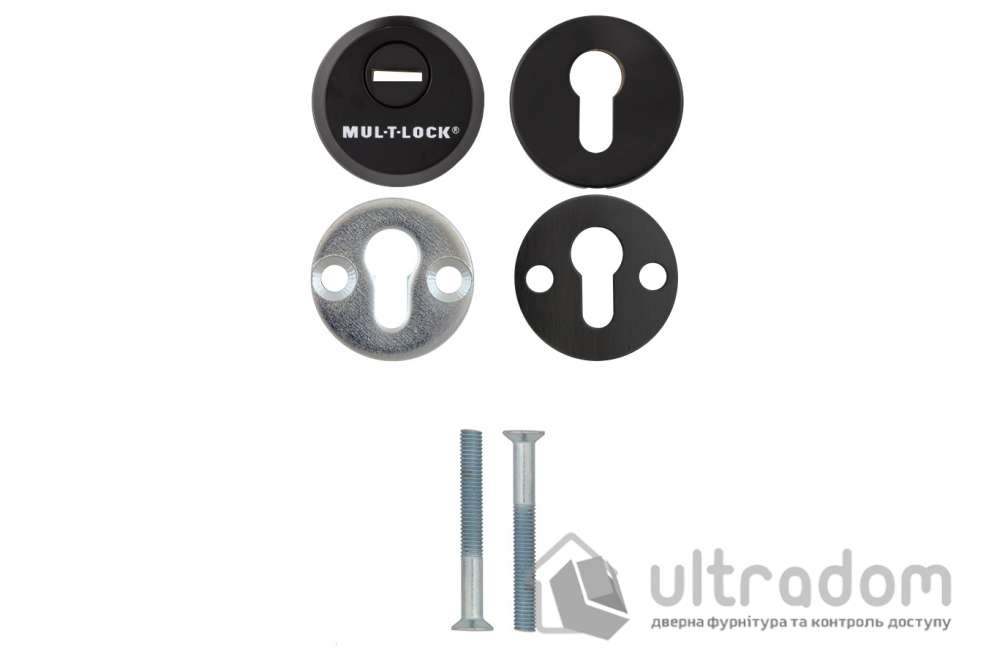 Броненакладка для цилиндра Mul-T-Lock SL3, чёрная матовая