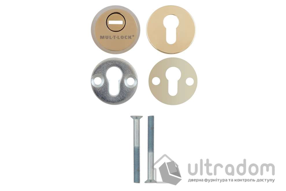 Броненакладка для цилиндра Mul-T-Lock SL3, латунь полированная