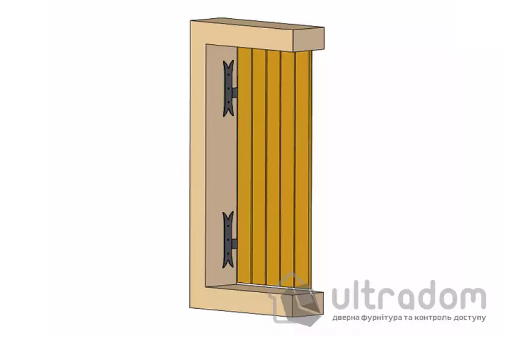 Основание для накладной петли Amig мод.5000 - 200x35x4 mm Ø14, правая (12680)