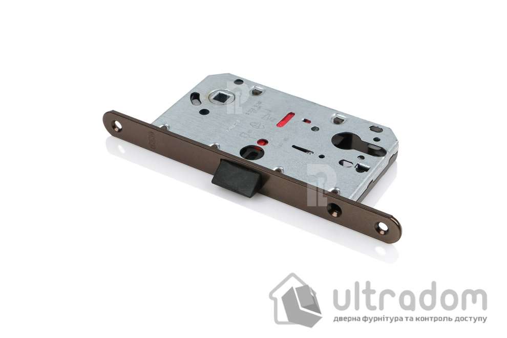 Врезной межкомнатный замок AGB Mediana Evolution PZ, 85/50 мм, бронза коричневая (B01103.50.22)