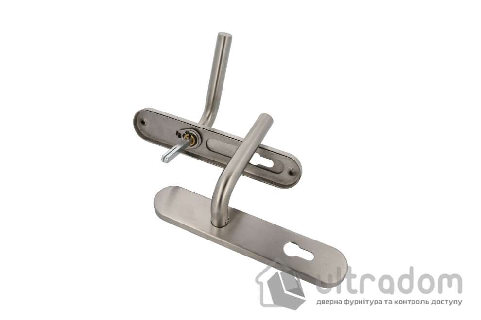 Дверная ручка на планке AMIG mod. 4PXB85, нержавеющая сталь (15927)