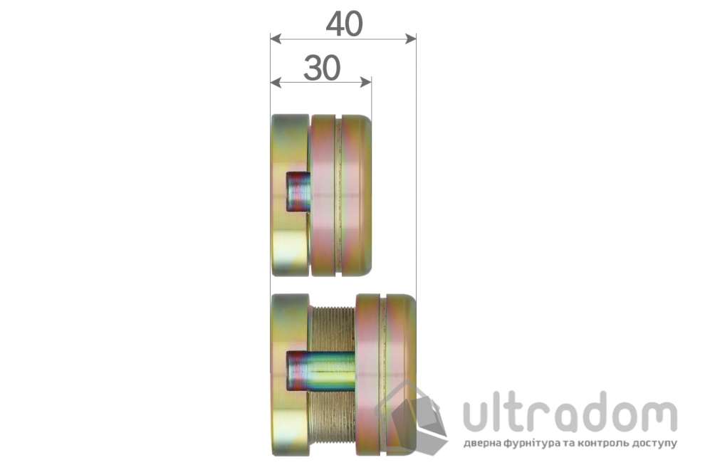 Протектор защитный DISEC CONTRO CD2100 30/40мм внутренний, латунь PVD