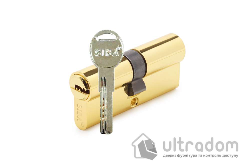 Цилиндр дверной SIBA ключ-ключ 70 мм латунь полированная (30.10.30/BZ)