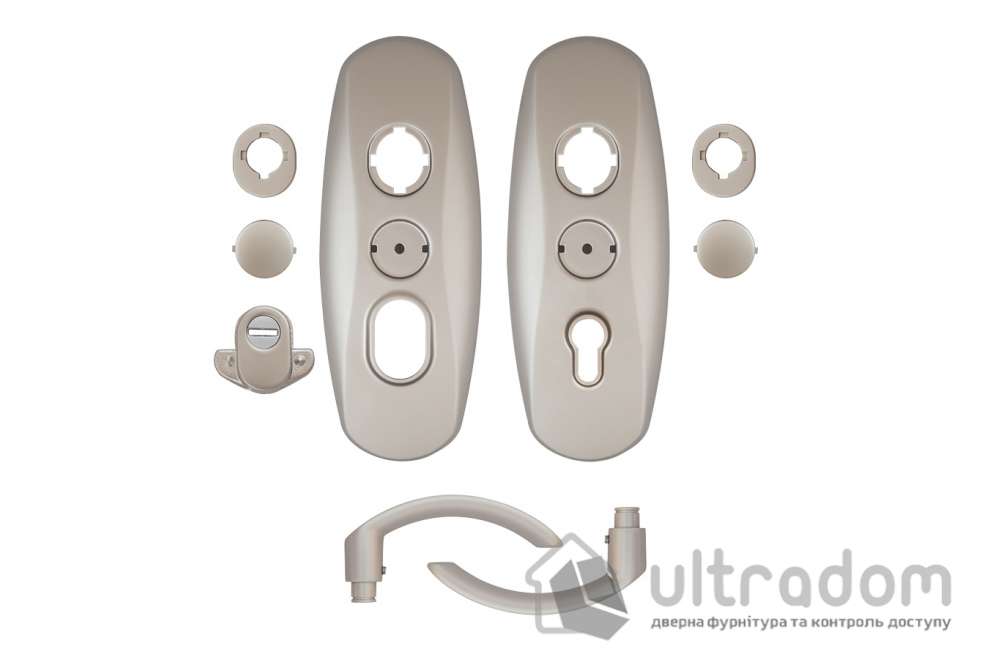 Фурнитура защитная  MUL-T-LOCK Platinum 3 класс 90 мм никель матовый