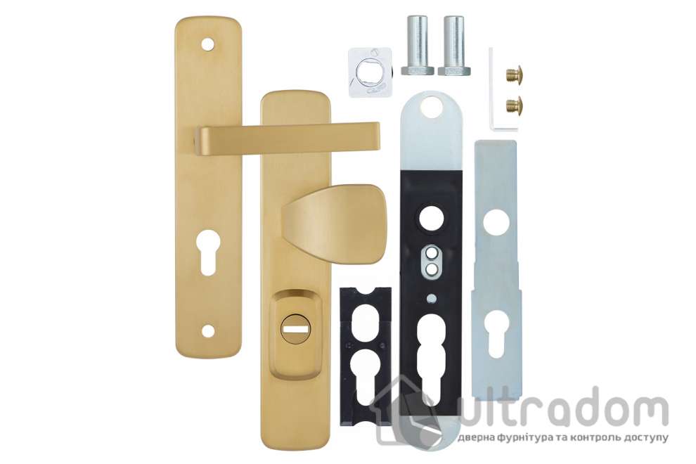 Дверная ручка на планке ROSTEX ASTRA R ручка-кноб DIN 85 мм титан PVD