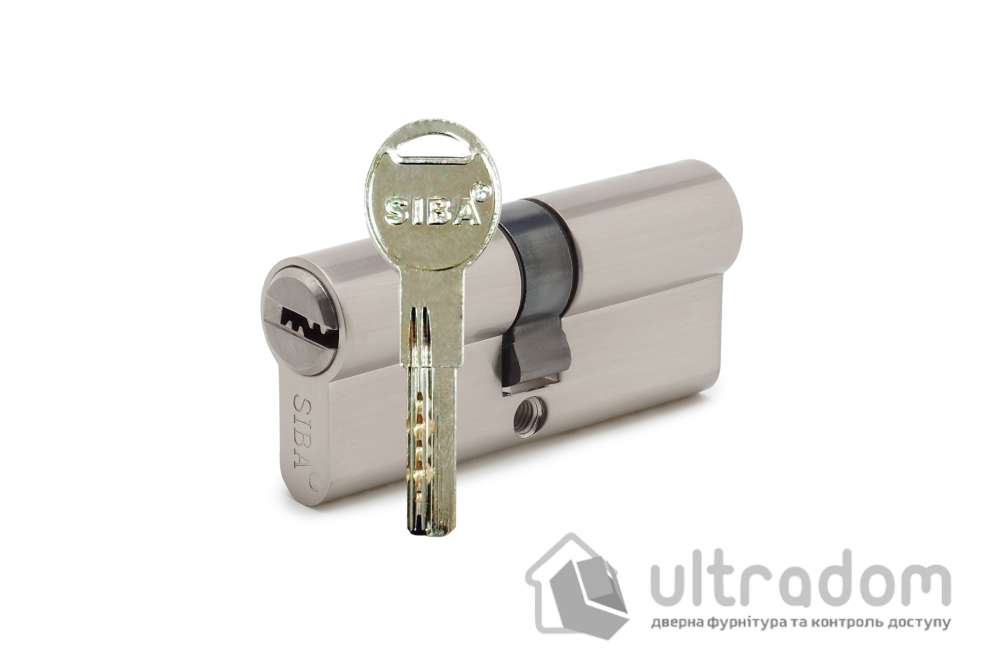 Цилиндр дверной SIBA ключ-ключ 60 мм матовый никель