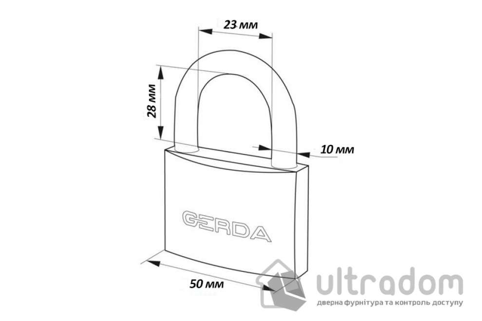 Навесной замок GERDA KSWS 50, 75x50 мм (KSWS-50)