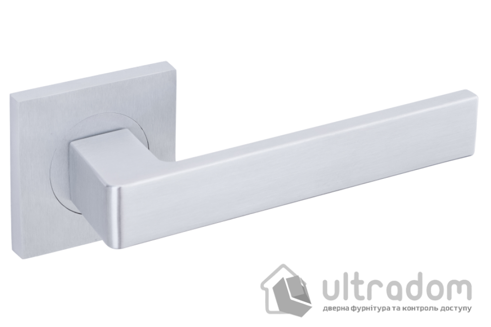 Дверная ручка DND by Martinelli QUATTRO 02 на квадратной розетке 55 мм, матовый хром (264/55-Z-ZCS)