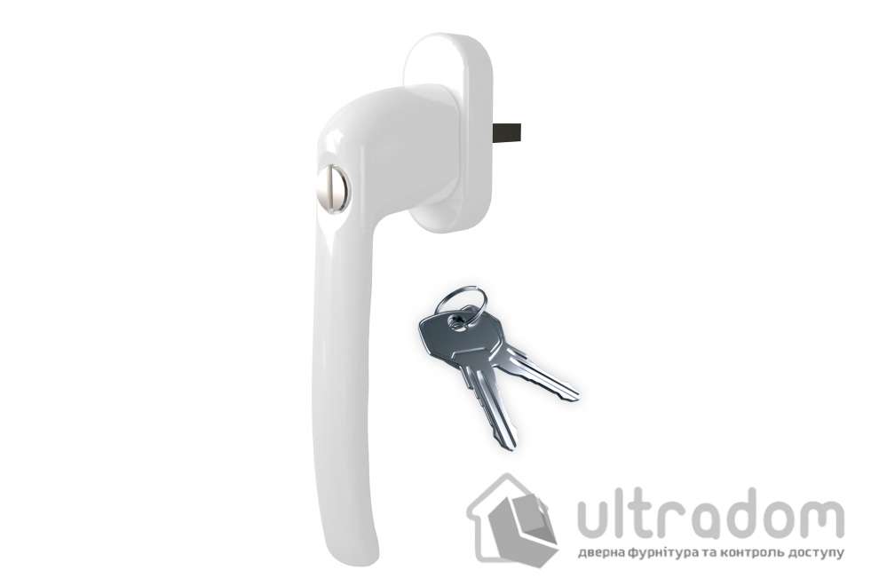 Ручка оконная с замком ASTEX Kronos WH 018