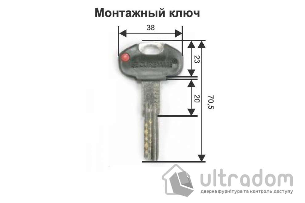 Цилиндр дверной Securemme К2 ключ-вороток 60 мм 5 + 1 монтаж. ключ