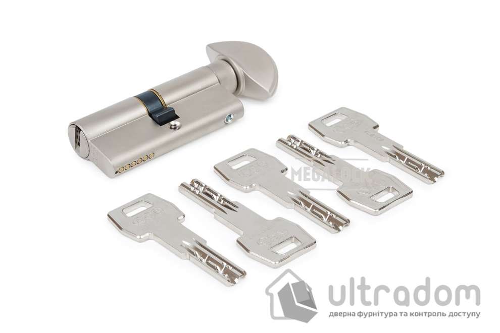 Цилиндр AGB SCUDO 5000 PS 85 мм (40/45Т) ключ/тумблер матовый никель (СА2016.40.35)