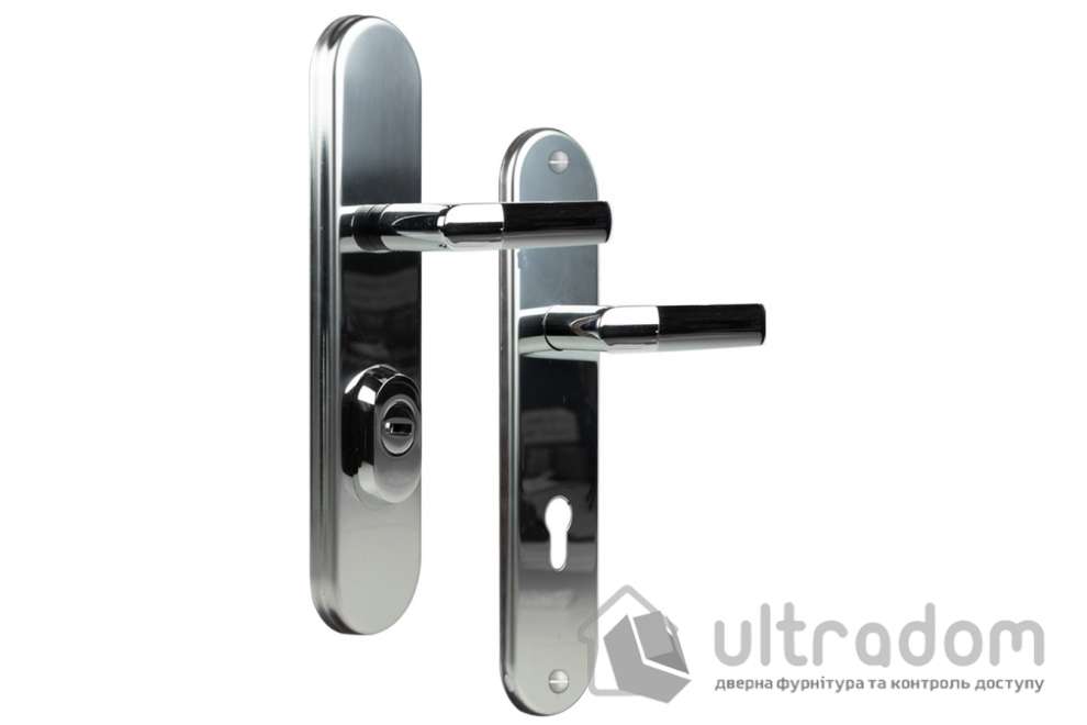 Дверная ручка на планке ROSTEX UNIVERSAL PLUS R ручка-ручка полированный хром 85 мм
