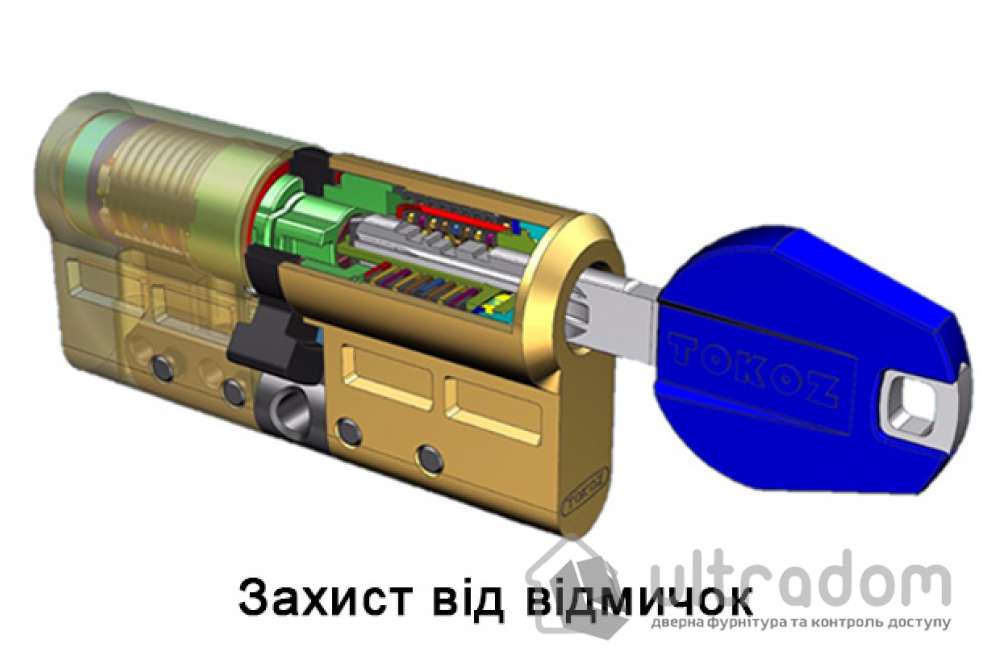 Цилиндр дверной половинка TOKOZ PRO 300 ключ-вороток 40 мм