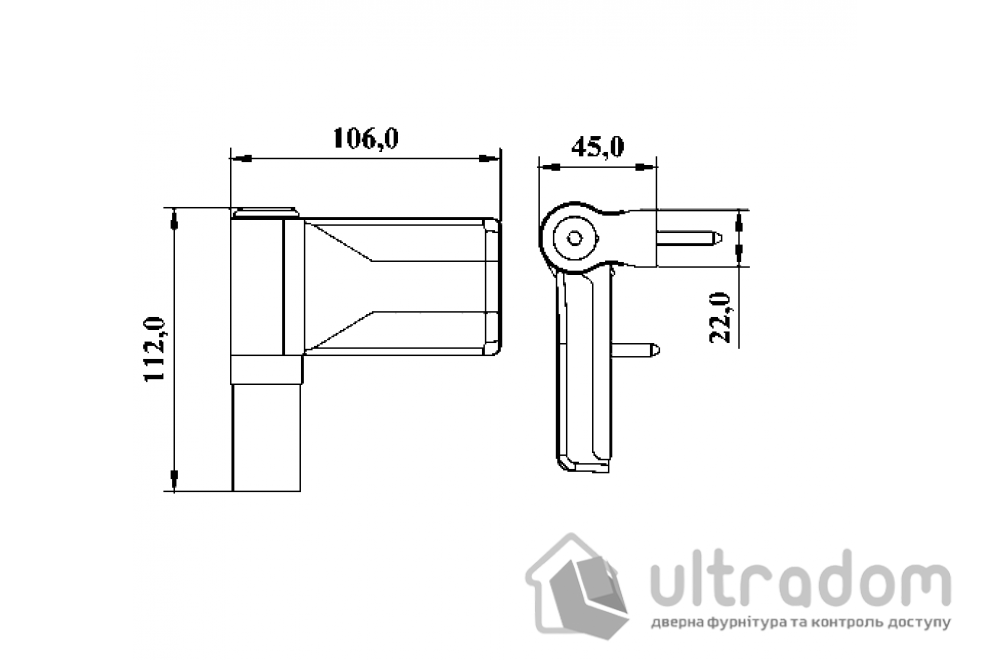 Дверная петля ASTEX DHV 3D для ПВХ двери, белая (DHV Ral9016)