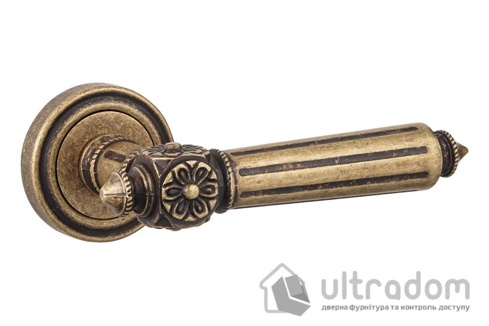 Ручка дверная на розетке SIBA RIMINI античная бронза матовая