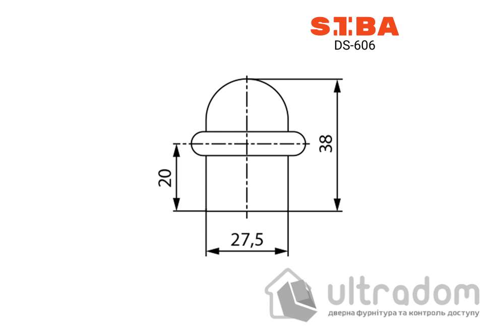 Дверной стопор SIBA DS 606 латунь полированная (SB-DS 606 PB)