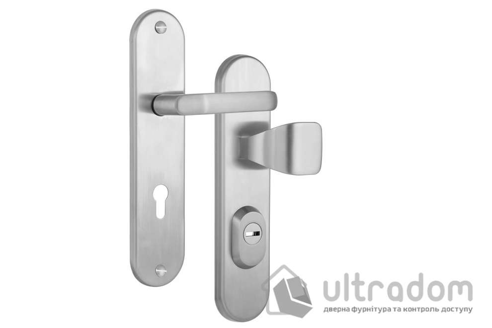 Дверная ручка на планке ROSTEX UNIVERSAL PLUS R ручка-кноб 85 мм нерж.сталь матовая