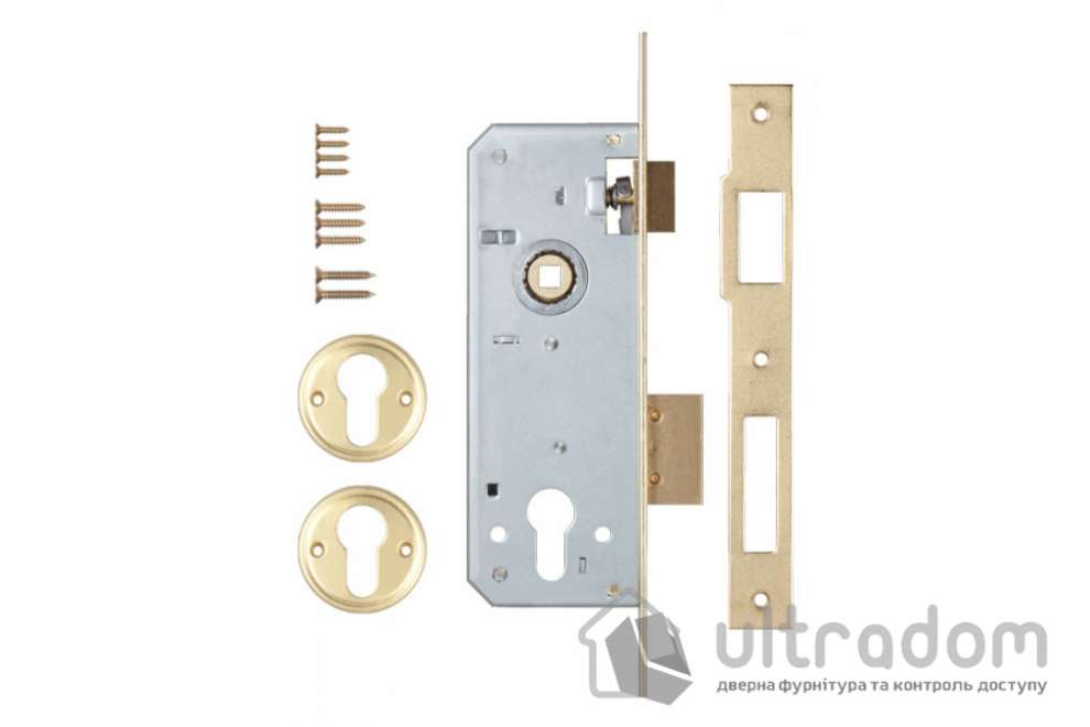 Замок врезной KALE 152-R B=45 мм, латунь (152-R-45-РВ)