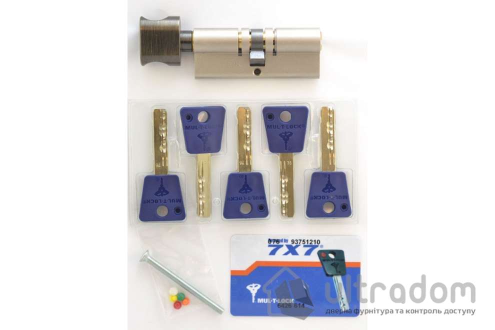 Цилиндр дверной Mul-T-Lock 7x7 кл-вороток., 54 мм