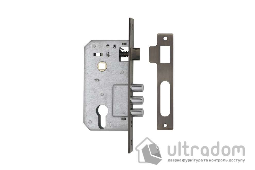 Замок врезной SIBA 10038/M - 62/40 мм, античная бронза AB (10038/M AB)
