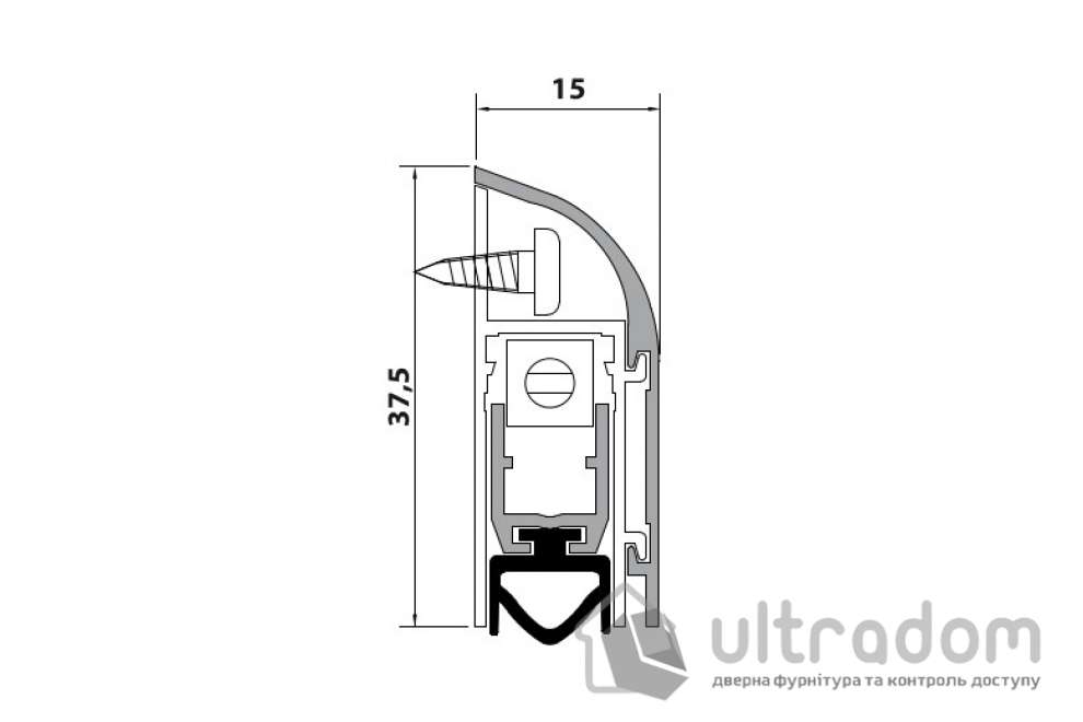 Накладной автоматический порог Comaglio No Sound 1450 63-83 см
