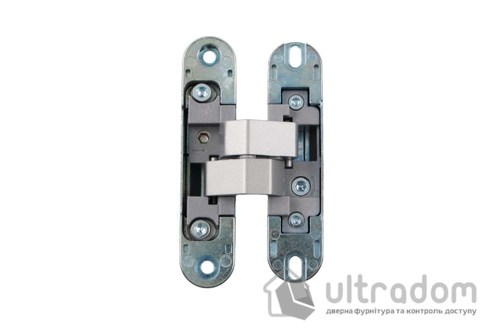 Скрытая петля Profitlock PL150 3D – 24×110 мм, для дверей 40 кг, матовый хром (PL150.SC)