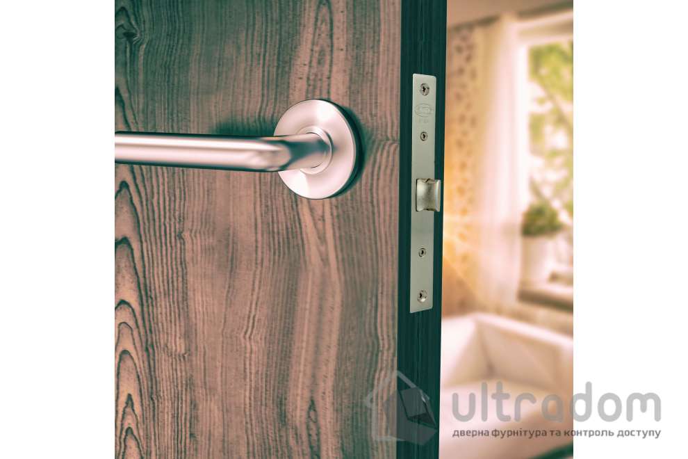 Врезной межкомнатный замок WC AMIG мод.3100U 70 мм, матовый никель