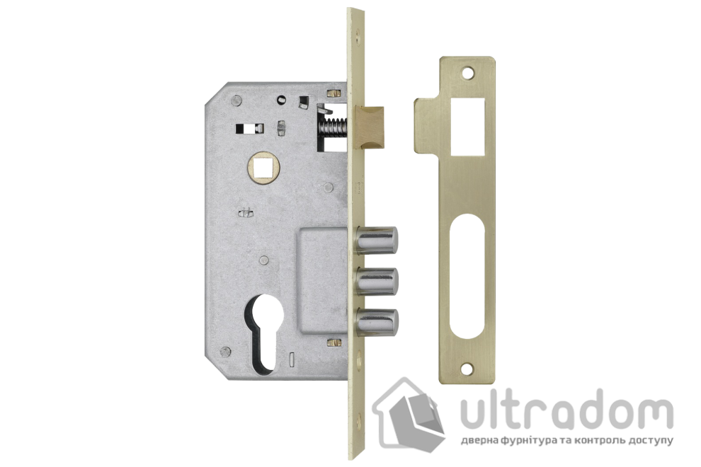 Комплект врезного замка с ручками SIBA Palermo 62 мм з цилиндром, тёмное золото (Z14-3K9090+10038BP+62С)