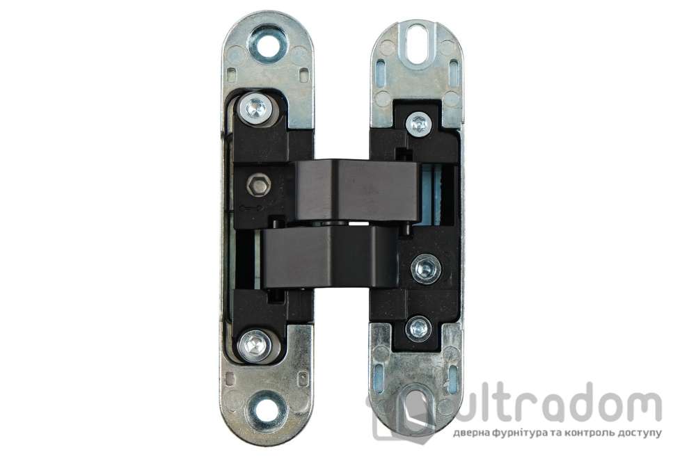 Скрытая петля Profitlock PL150 3D – 24×110 мм, для дверей 40 кг, чёрная