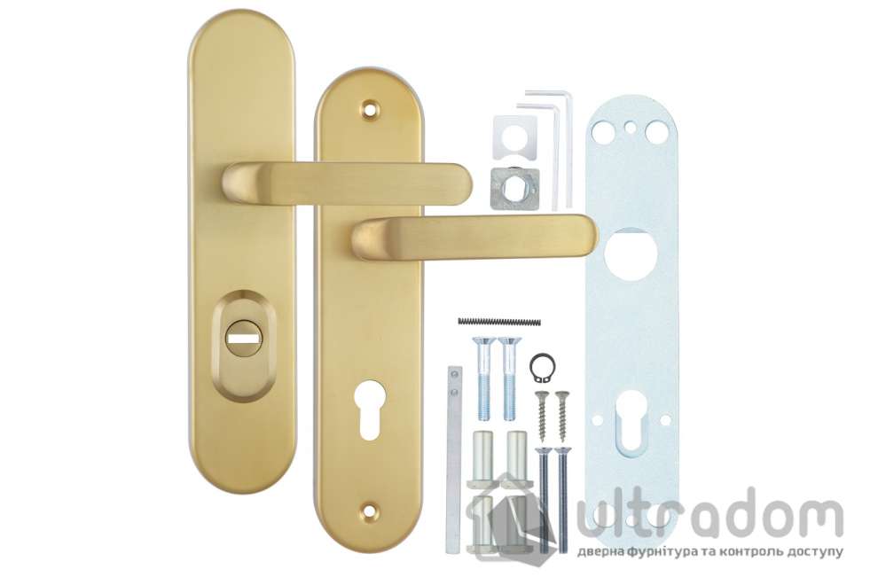 Фурнитура защитная ROSTEX SOLID-PRO+ F 4 класс ручка-кноб 90 мм титан PVD