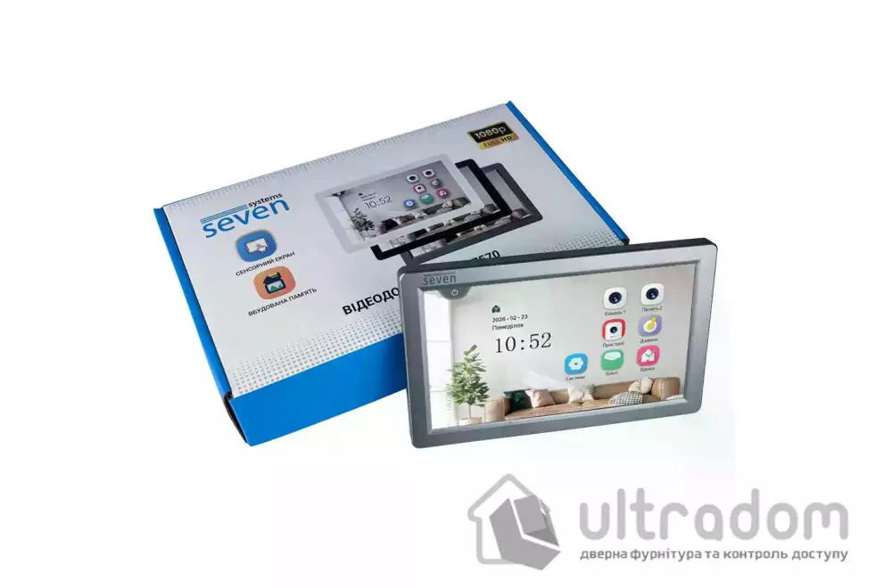 Видеодомофон 7 дюймов SEVEN DP-7570 FHD IPS grey