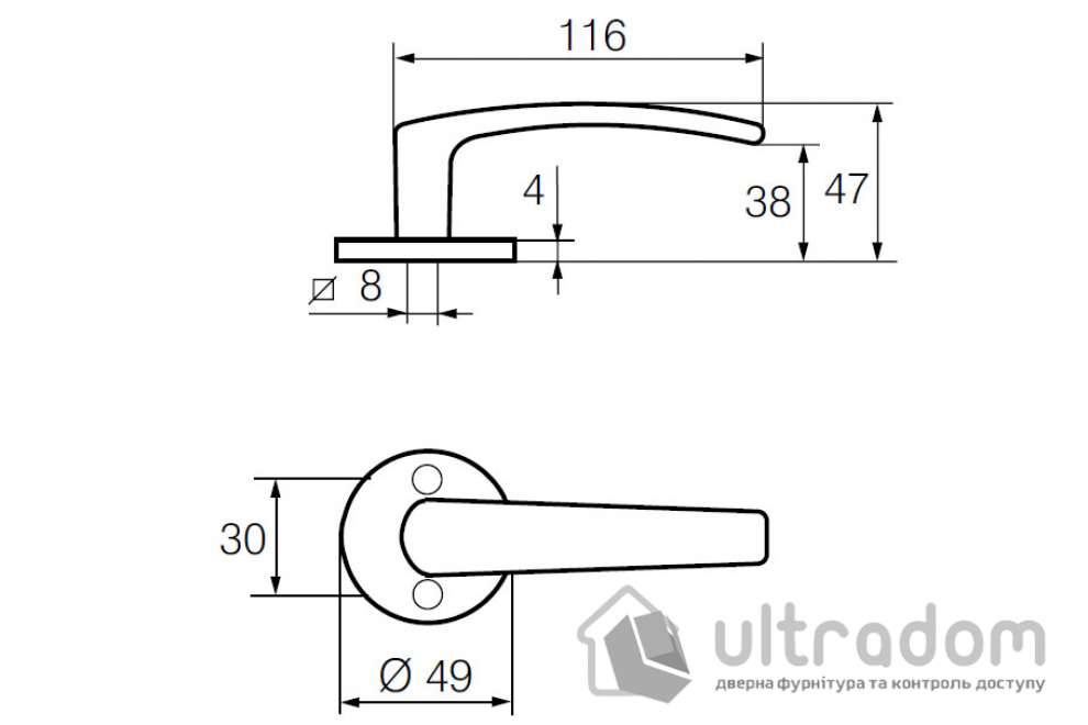 Дверная ручка ABLOY POLARITA 16/001 хром полированний