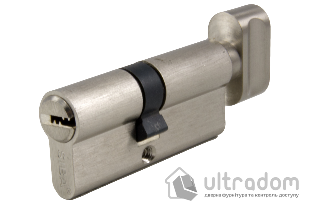 Цилиндр дверной SIBA перфорированный ключ-вороток 80 мм (35х45Т) матовый никель (30.10.40-/BТSZ-5К)