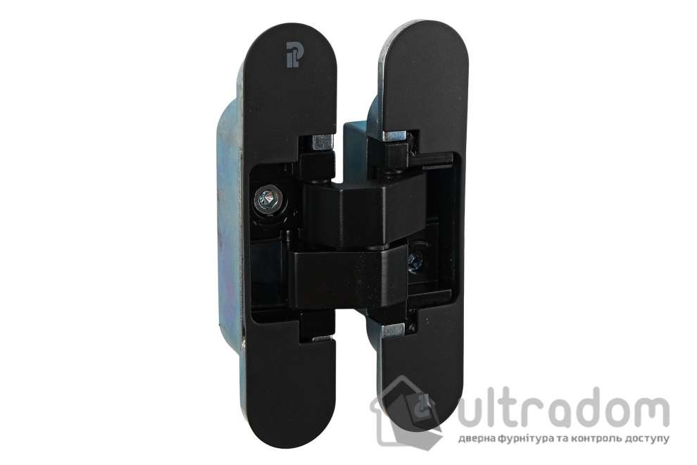 Скрытая петля Profitlock PL160 3D – 24×110 мм, для дверей 60 кг, чёрная матовая (PL160.BL)