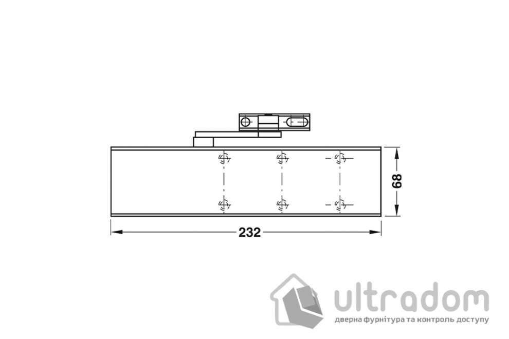 Корпус дверного доводчика Dorma TS 71 EN3/4, дверь до 80 кг