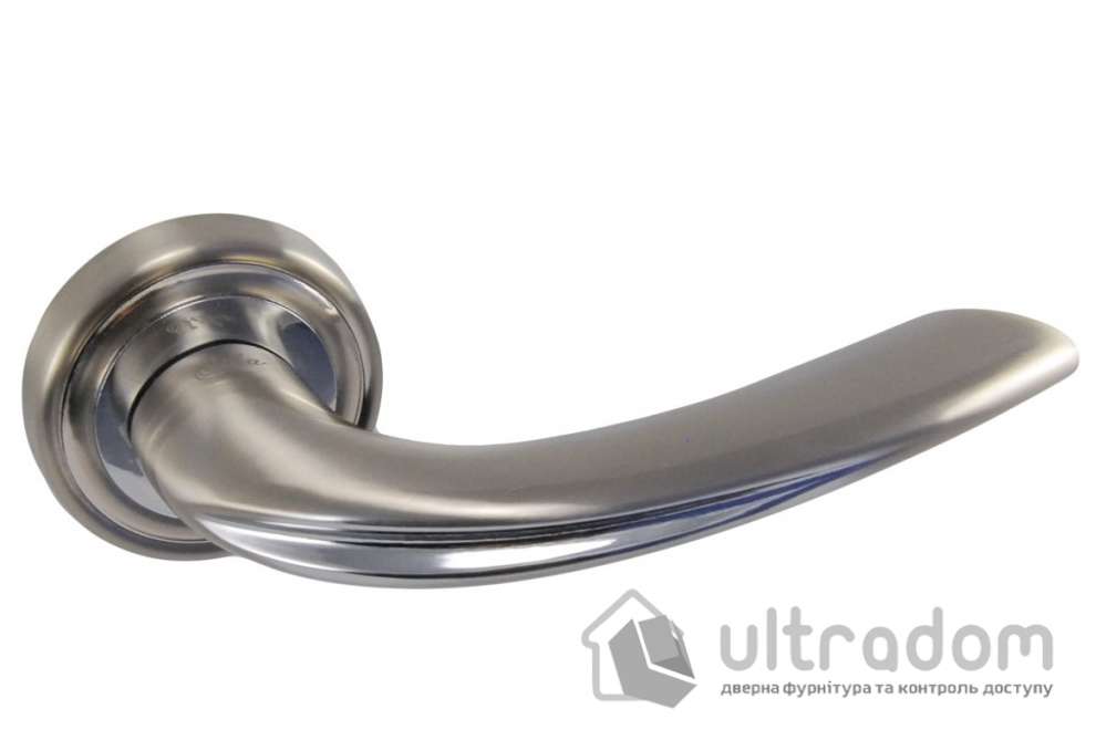 Ручка дверная на розетке SIBA Cobra R06, мат.никель-хром