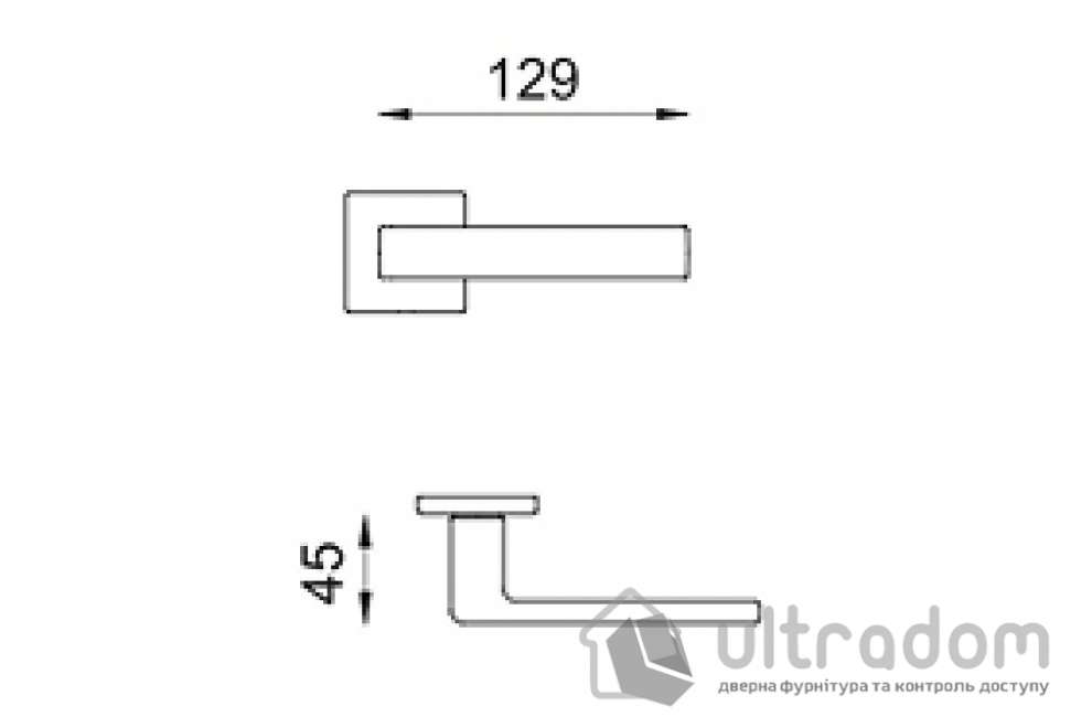 Дверная ручка на розетке DND by Martinelli QUATTRO 02-Z, матовый никель ZNS (264/14-Z-ZNS)
