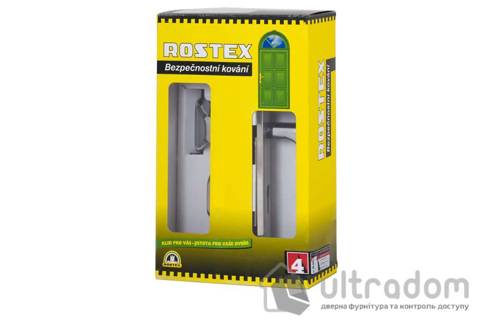 Фурнитура защитная ROSTEX R1 Decor 4 класс  матовый хром с фикс. ручкой 72-85-90