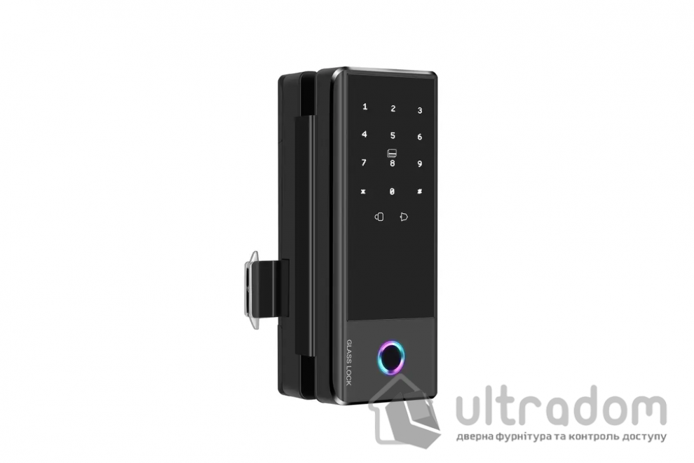 Умный биометрический замок на стеклянную дверь SEVEN LOCK SL-7776BF black