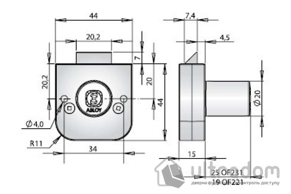 Врезной замок для офисной мебели ABLOY OF231