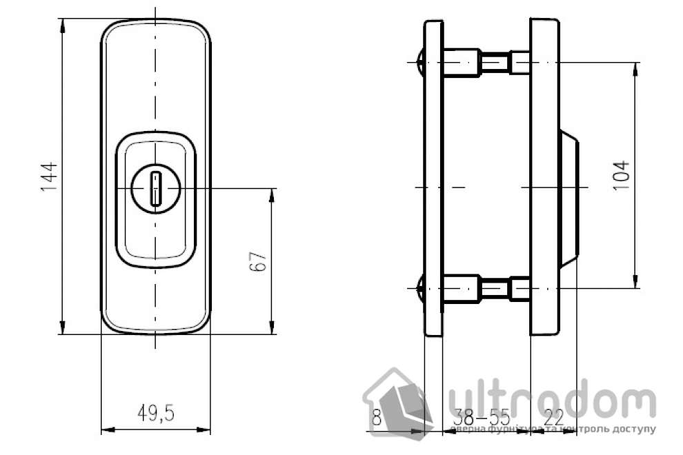 Броненакладка ROSTEX Astra R3 DIN PLATE 22мм, матовый титан PVD