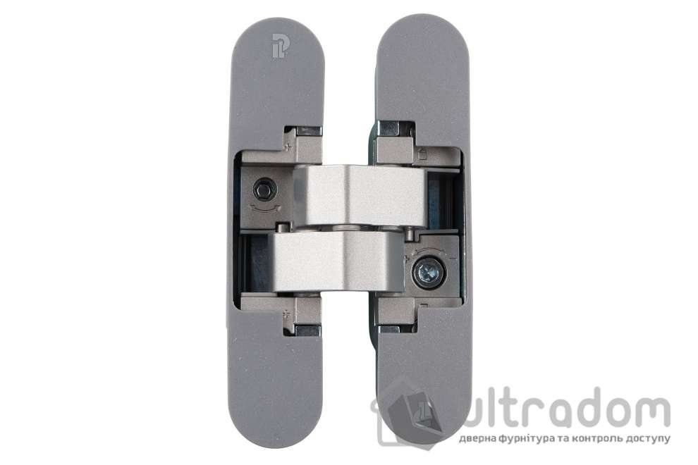 Скрытая петля PL160 3D – 24×110 мм, для дверей 60 кг, матовый хром