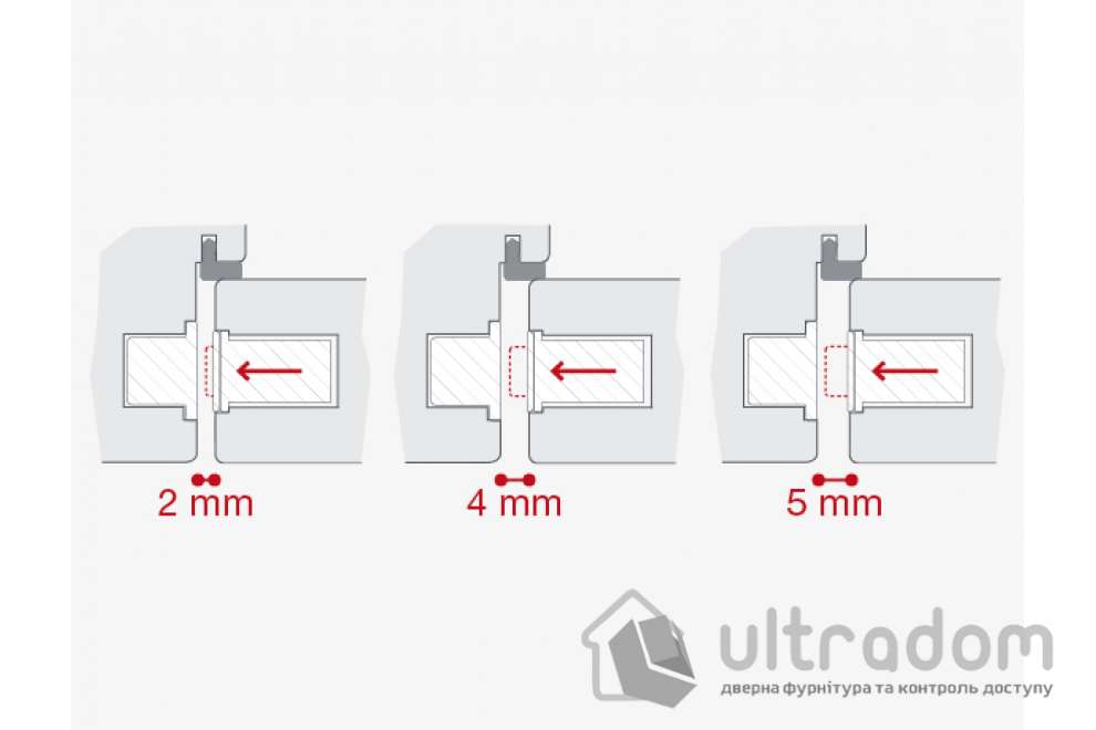 Врезной магнитный замок WC AGB Touch Lock, белый магнит