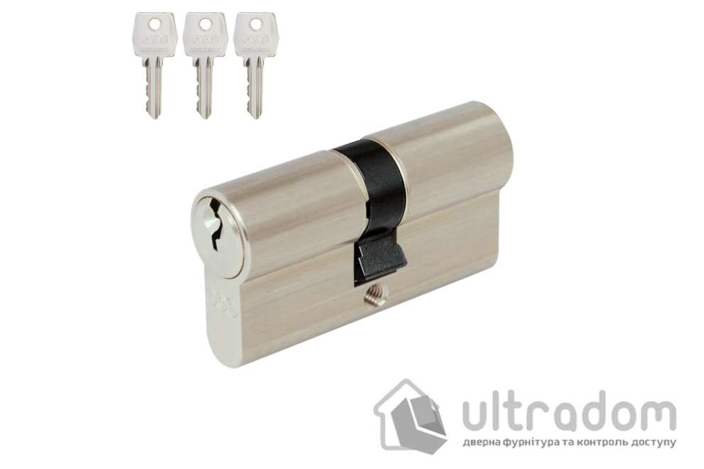 Цилиндр замка AGB Mod.600 70 мм (35х35), ключ-ключ, матовый никель (C60316.30.30)