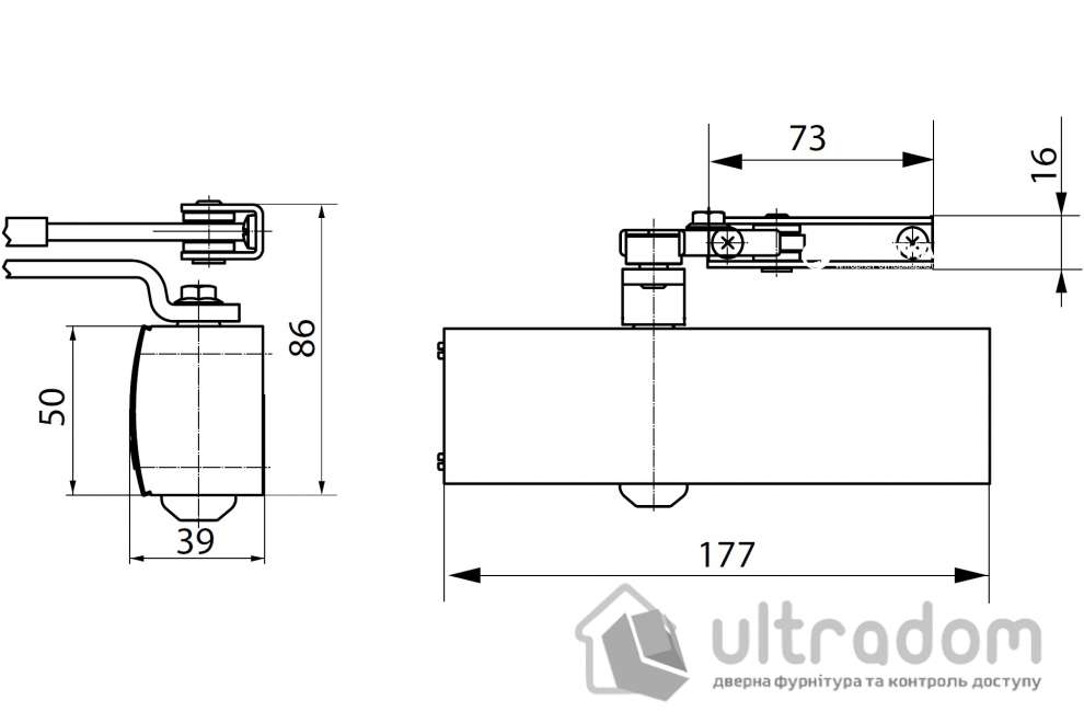 Дверной доводчик GEZE TS1500 EN3/4, дверь до 80 кг