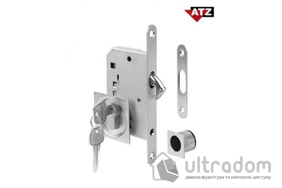 Замок для раздвижных дверей ATZ 3971Q PZ с квадратными ручками