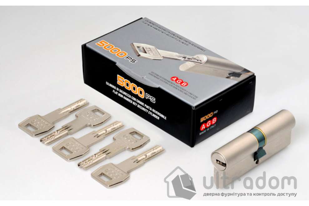 Цилиндр AGB SCUDO 5000 PS 80 мм (30/50) ключ/ключ матовый никель (СА0016.25.45)