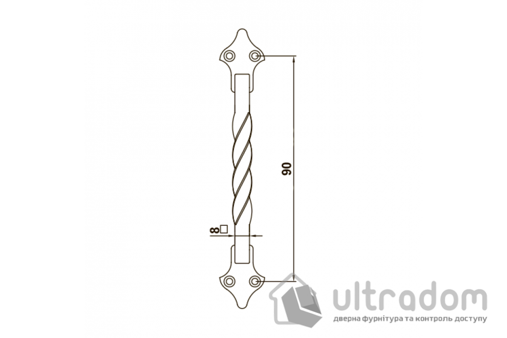 Ручка-скоба кованая AMIG мод.1002, античная бронза
